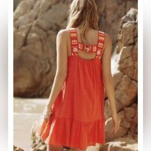 Anthropologie Coral Embroidered Tunic Mini Dress Sz XS, worn once